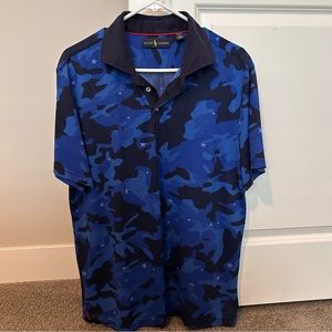 Polo Ralph Lauren size Large Blue Camo Justin Thomas Edition golf polo